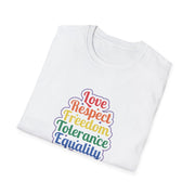 Love Respect Freedom Unisex Softstyle T-Shirt