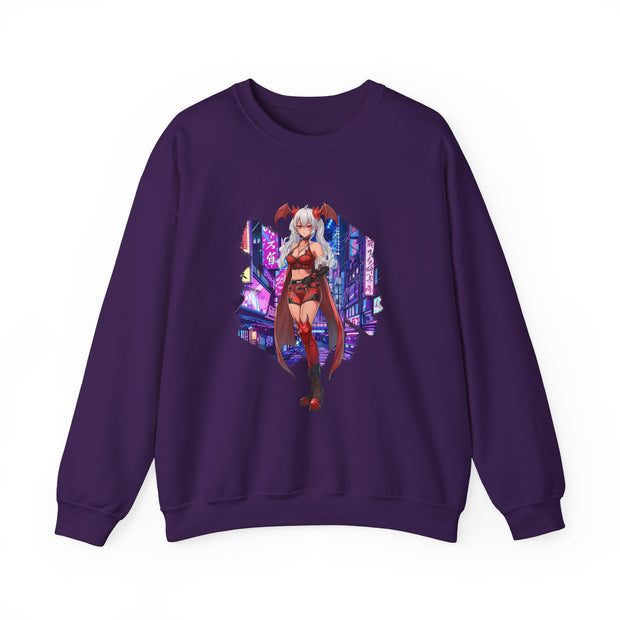 Anime Female Demon Unisex Heavy Blend™ Crewneck Sweatshirt