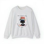 Books, Cat & Coffee Unisex Heavy Blend™ Crewneck Sweatshirt