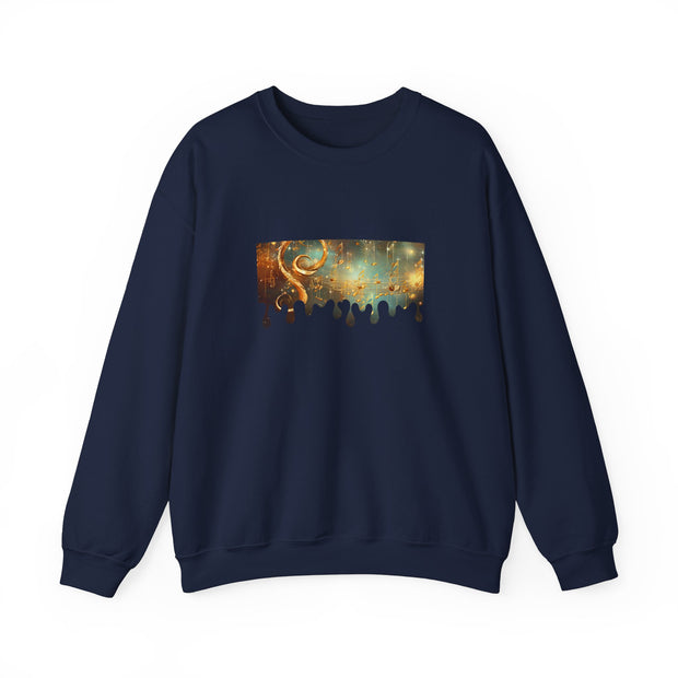 Golden Musical Notes Unisex Heavy Blend™ Crewneck Sweatshirt
