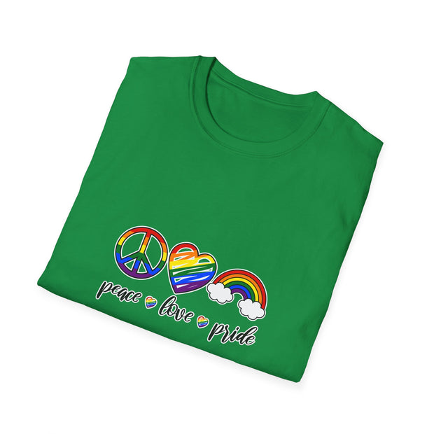 Peace Love and Pride Unisex Softstyle T-Shirt