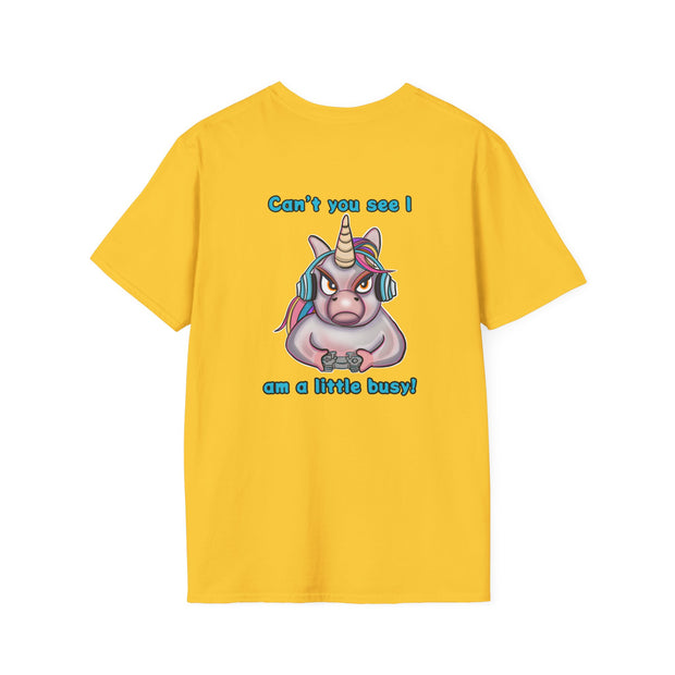 Busy Gaming Unicorn Unisex Softstyle T-Shirt