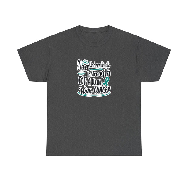 Ovarian Cancer Unisex Heavy Cotton Tee