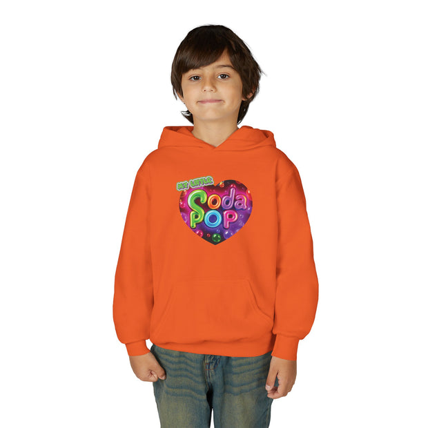 Youth Hooded Sweatshirt with Soda Pop Design, Fun Sweatshirt for Kids, Perfect Gift for Birthdays, Cozy Hooded Top, Great for Casual Wear