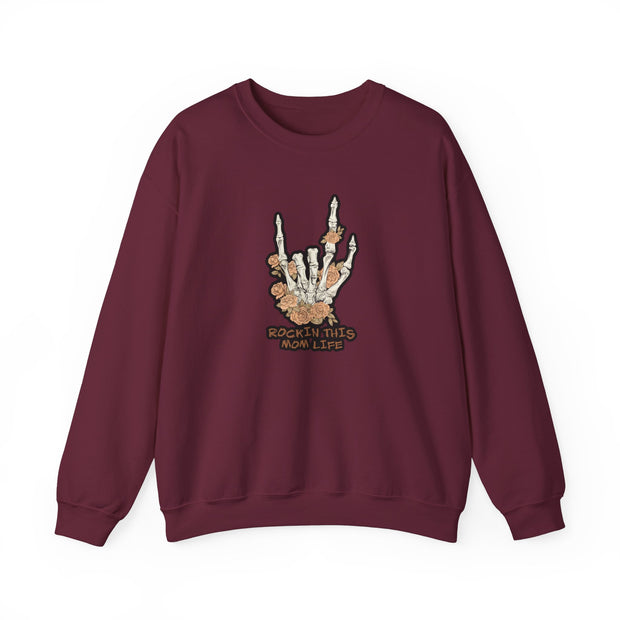 Rockin this Mom Life Unisex Heavy Blend™ Crewneck Sweatshirt