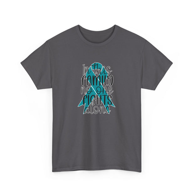 Family Support Ovarian Cancer Unisex Heavy Cotton Tee