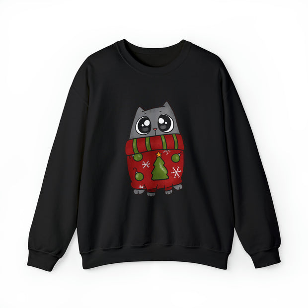Christmas cat Unisex Heavy Blend™ Crewneck Sweatshirt
