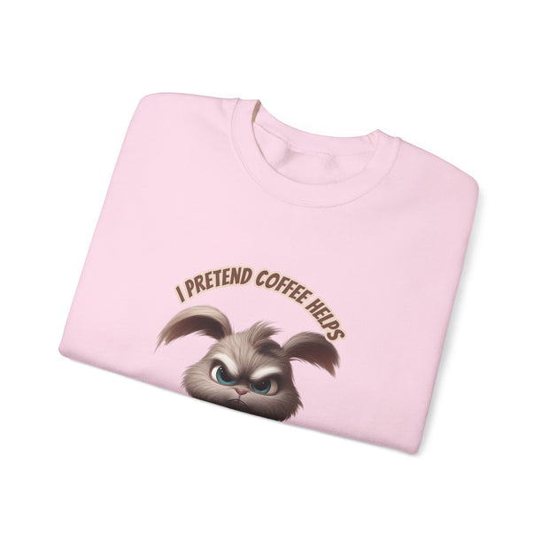 I Pretend that Coffee Helps Unisex Heavy Blend™ Crewneck Sweatshirt