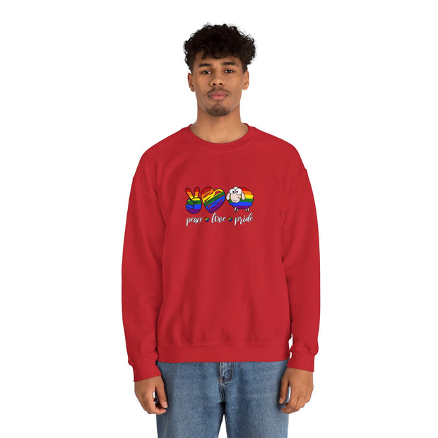 Peace Love Pride Unisex Heavy Blend™ Crewneck Sweatshirt