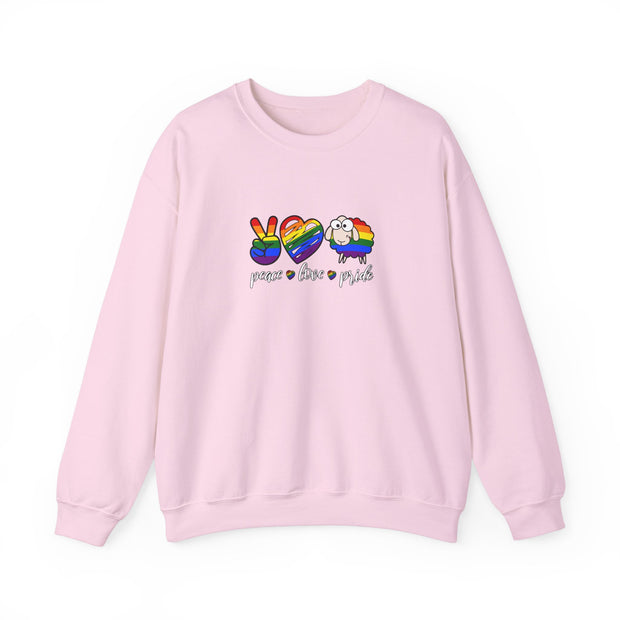 Peace Love Pride Unisex Heavy Blend™ Crewneck Sweatshirt