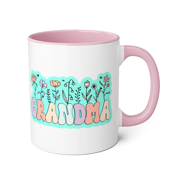 Grandma Flowers Accent Mugs, 11oz