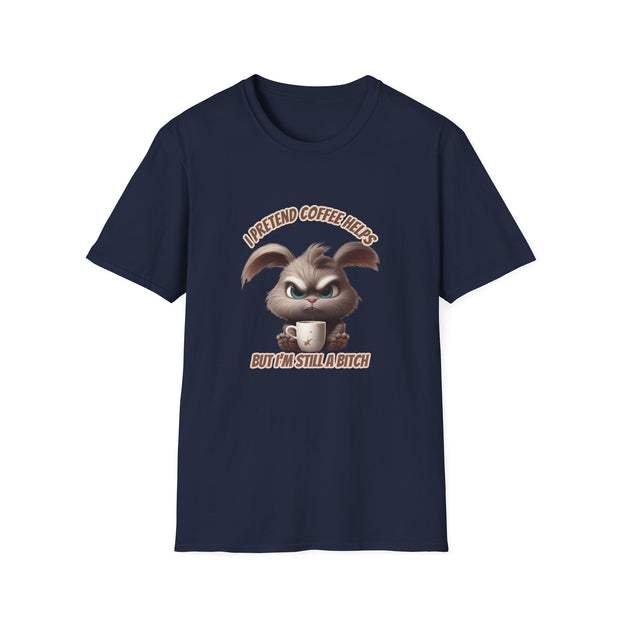 I Pretend that Coffee Helps Unisex Softstyle T-Shirt