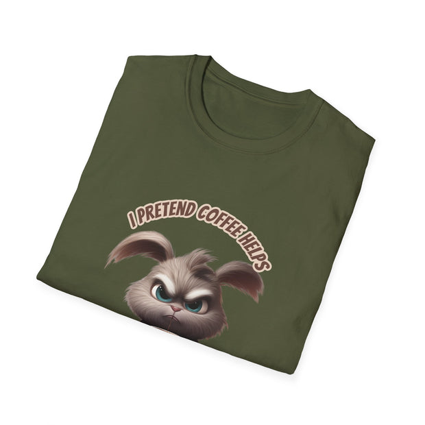 I Pretend that Coffee Helps Unisex Softstyle T-Shirt