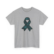 Ovarian Cancer Ribbon Unisex Heavy Cotton Tee