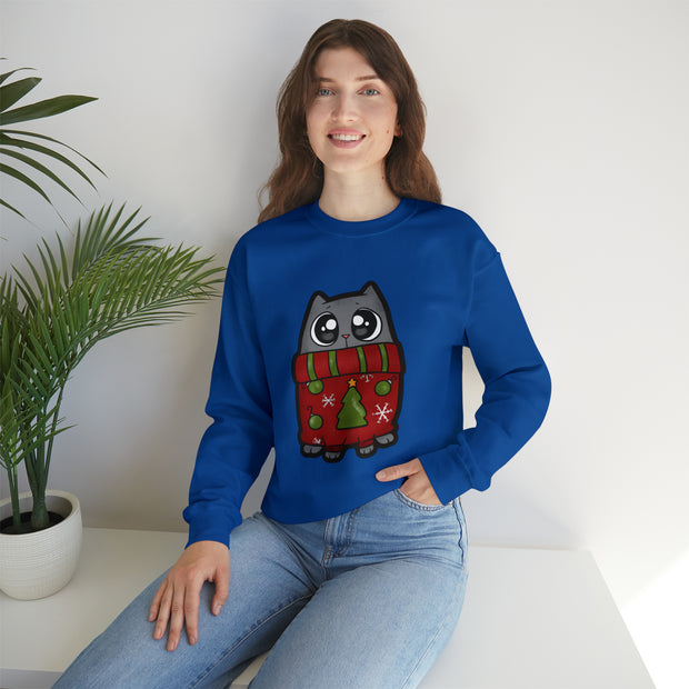 Christmas cat Unisex Heavy Blend™ Crewneck Sweatshirt