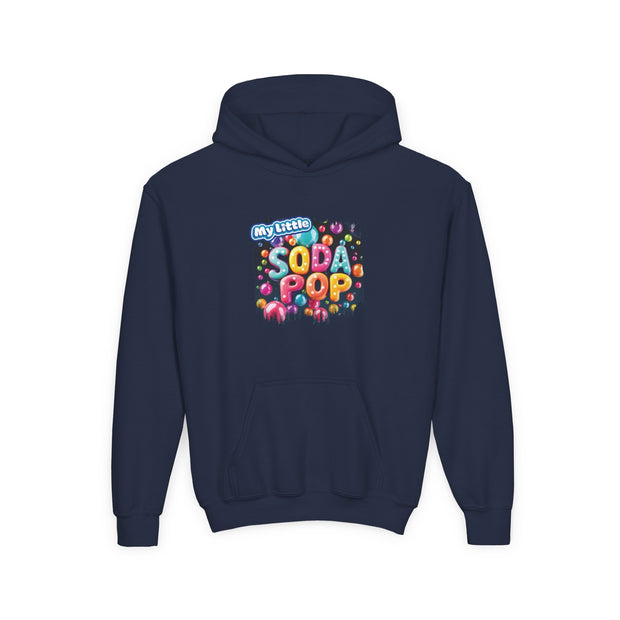 Youth Soda Pop Hooded Sweatshirt, Cute Sweatshirt, Gift for Kids, Fun Hoodie, Colorful Graphic Sweatshirt