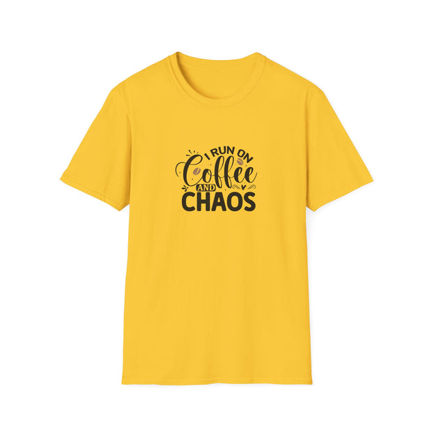 I Run on Coffee and Chaos Unisex Softstyle T-Shirt