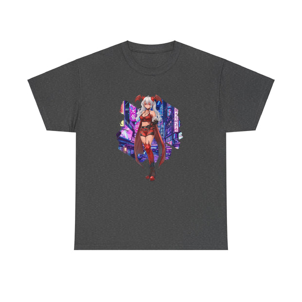 Anime Female Demon Unisex Heavy Cotton Tee