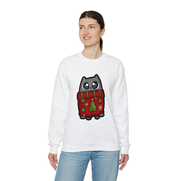 Christmas cat Unisex Heavy Blend™ Crewneck Sweatshirt