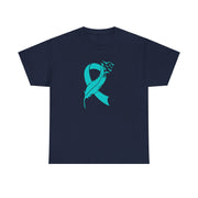 Ovarian Cancer Unisex Heavy Cotton Tee