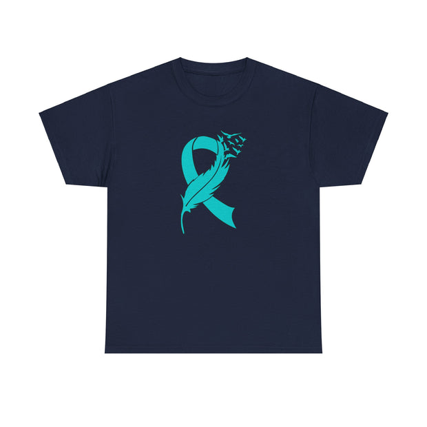 Ovarian Cancer Unisex Heavy Cotton Tee