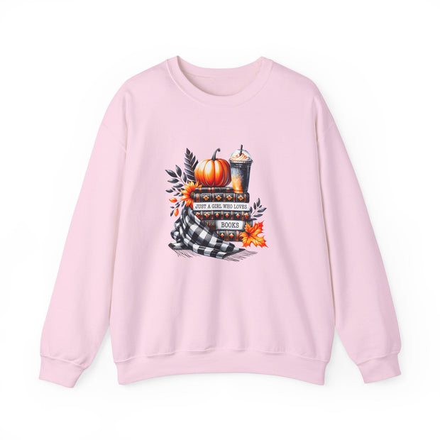 Just a Girl Who Loves Books Unisex Heavy Blend™ Crewneck Sweatshirt