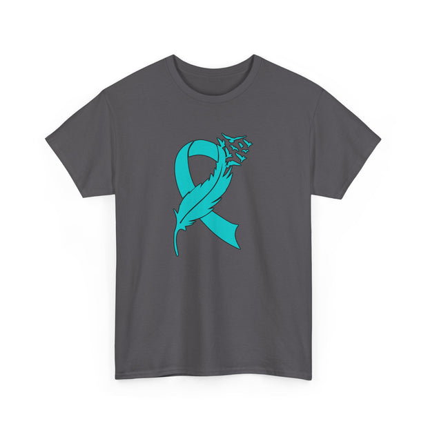 Ovarian Cancer Unisex Heavy Cotton Tee