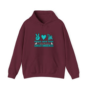 Peace Love Cure Unisex Heavy Blend™ Hooded Sweatshirt
