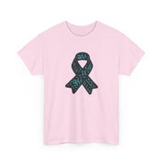 Ovarian Cancer Ribbon Unisex Heavy Cotton Tee