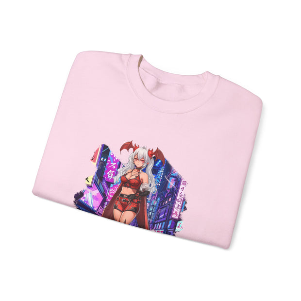 Anime Female Demon Unisex Heavy Blend™ Crewneck Sweatshirt