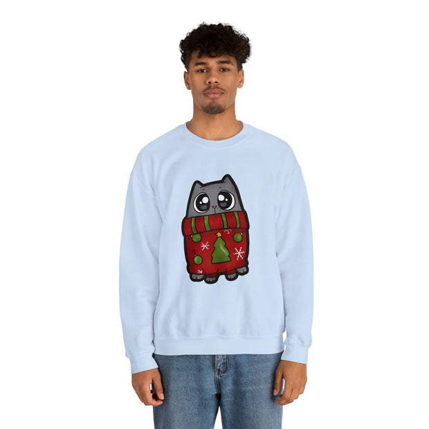 Christmas cat Unisex Heavy Blend™ Crewneck Sweatshirt