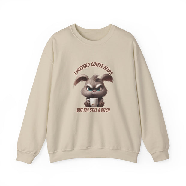 I Pretend that Coffee Helps Unisex Heavy Blend™ Crewneck Sweatshirt