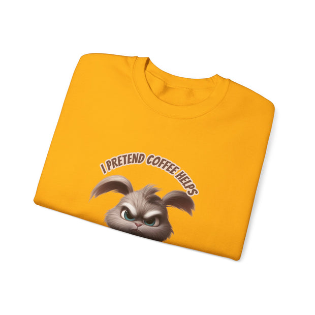 I Pretend that Coffee Helps Unisex Heavy Blend™ Crewneck Sweatshirt