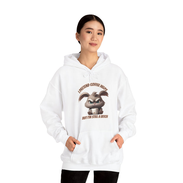I Pretend that Coffee Helps Unisex Heavy Blend™ Hooded Sweatshirt