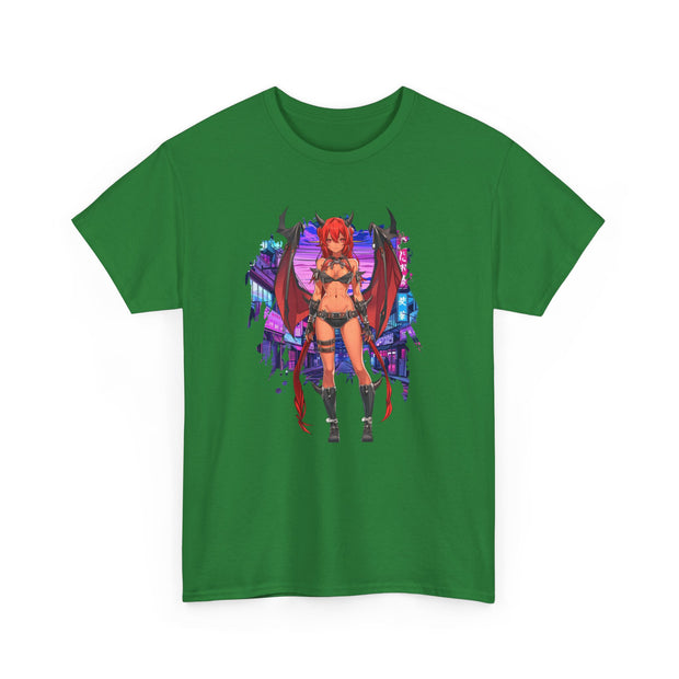 Anime Female Demon Unisex Heavy Cotton Tee
