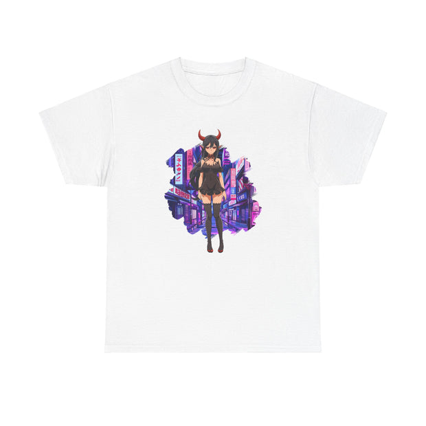 Anime Female Demon Unisex Heavy Cotton Tee