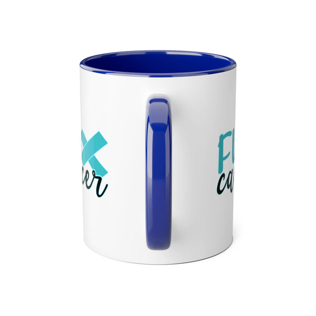 Fuck Cancer Accent Mugs, 11oz