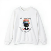 Books, Cat & Coffee Unisex Heavy Blend™ Crewneck Sweatshirt