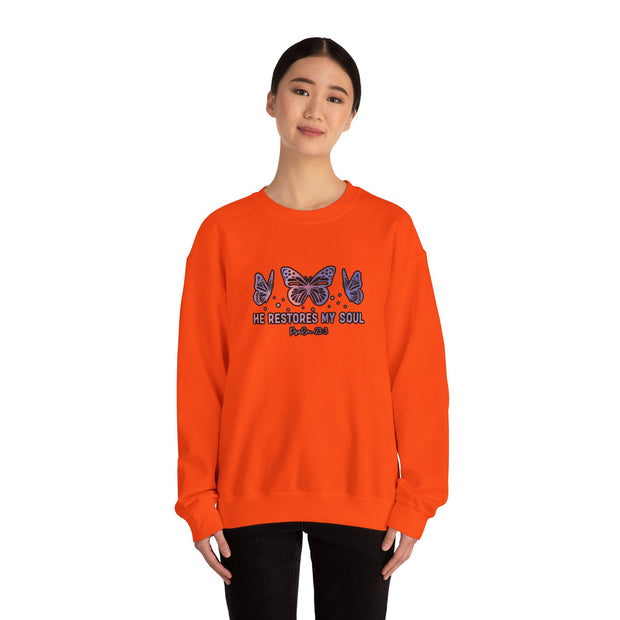 He Restores Faith Unisex Heavy Blend™ Crewneck Sweatshirt