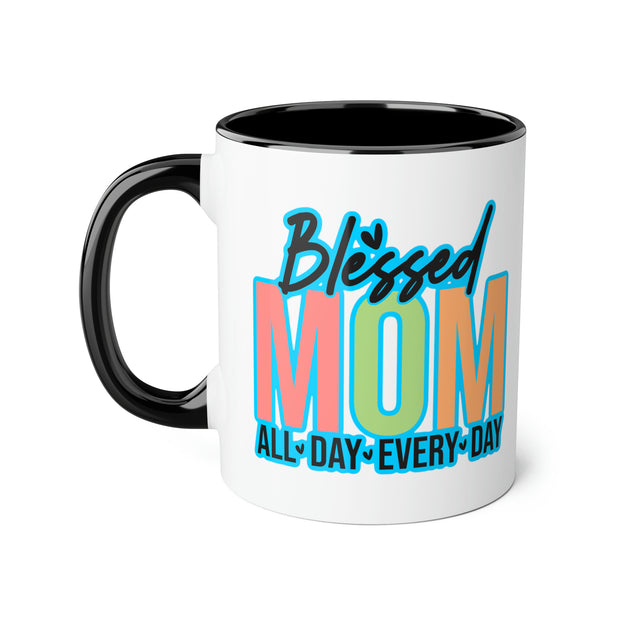 Blessed Mom Accent Mugs, 11oz