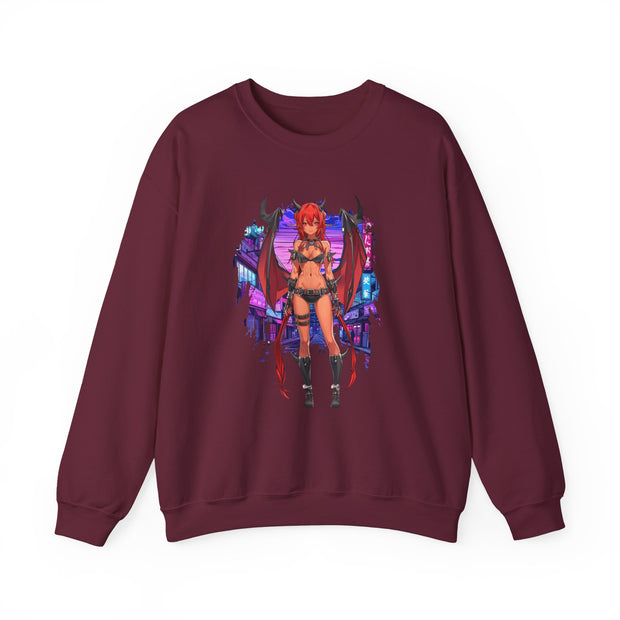 Anime Female Demon Unisex Heavy Blend™ Crewneck Sweatshirt