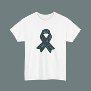 Ovarian Cancer Ribbon Unisex Heavy Cotton Tee
