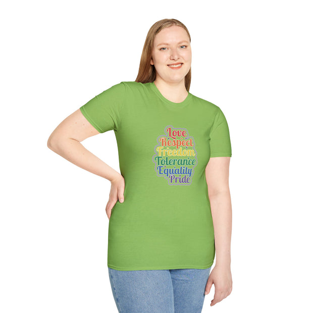 Love Respect Freedom Unisex Softstyle T-Shirt
