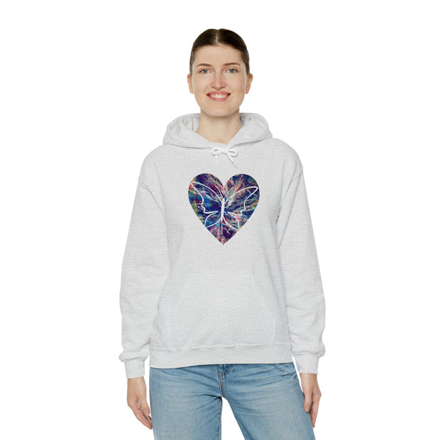 Heart Butterfly Unisex Heavy Blend™ Hooded Sweatshirt