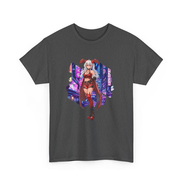 Anime Female Demon Unisex Heavy Cotton Tee
