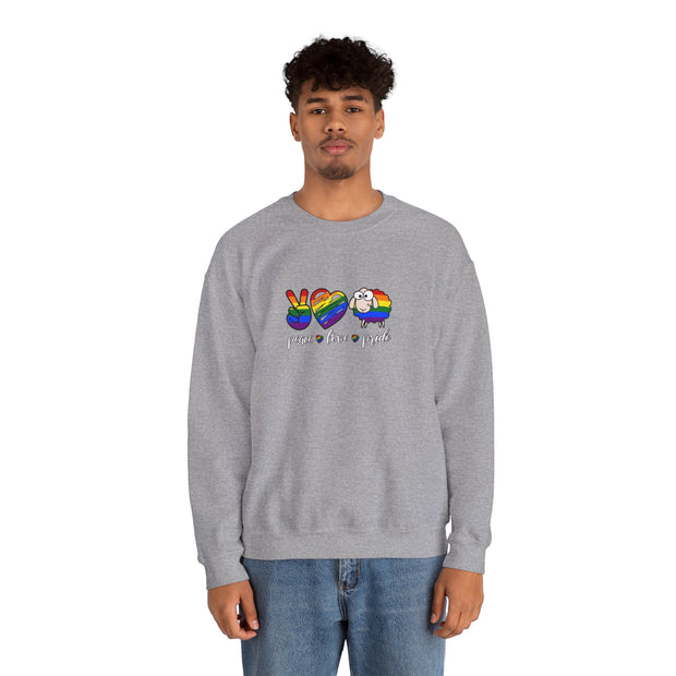 Peace Love Pride Unisex Heavy Blend™ Crewneck Sweatshirt