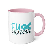 Fuck Cancer Accent Mugs, 11oz