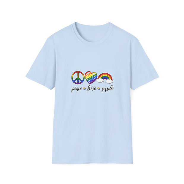 Peace Love and Pride Unisex Softstyle T-Shirt