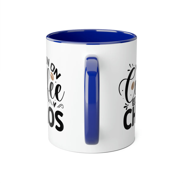 Coffee and Chaos Accent Mugs, 11oz