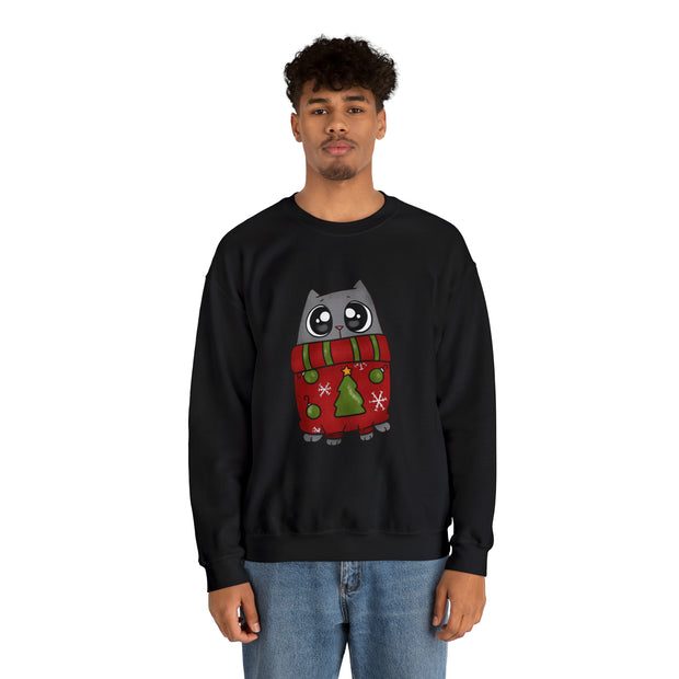 Christmas cat Unisex Heavy Blend™ Crewneck Sweatshirt